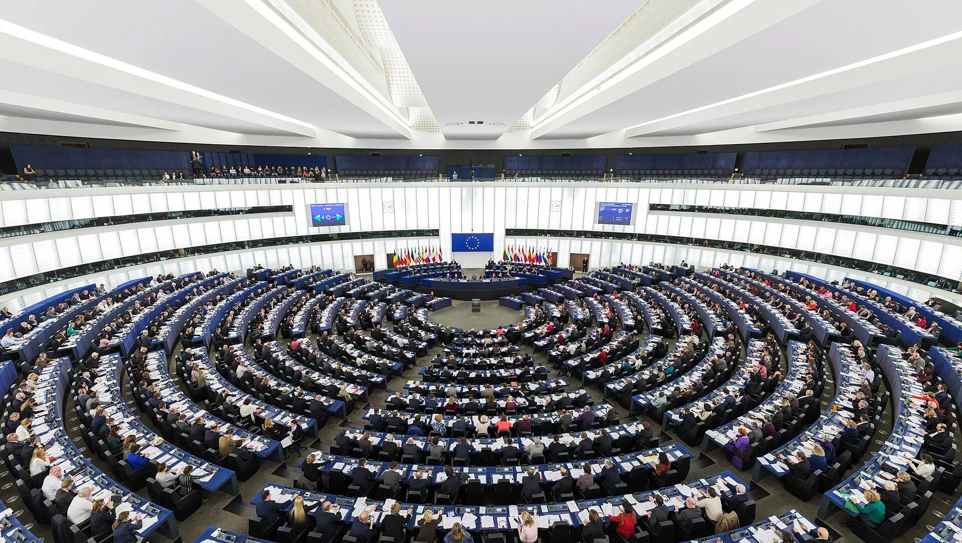 L’emiciclo del Parlamento europeo a Strasburgo